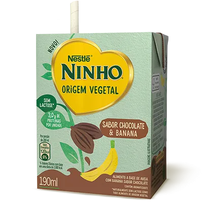 Embalagem de NINHO® Origem Vegetal Chocolate e Banana