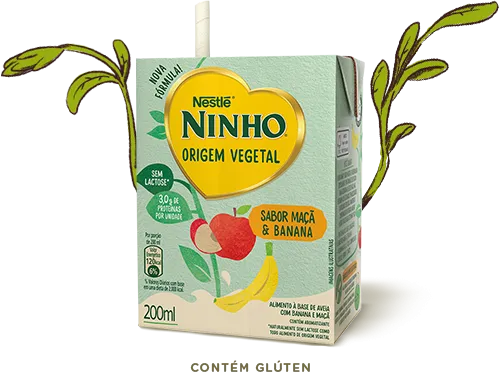 Embalagem de NINHO® Forti+ Origem Vegetal Maçã e Banana