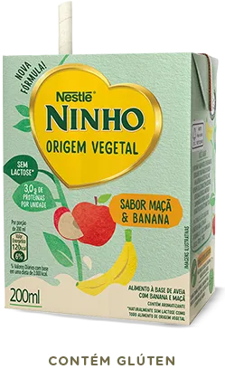 Embalagem de 200ml NINHO® Forti+ Origem Vegetal Maçã e Banana
